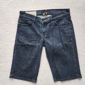 Zara Basic Denim Bermuda Shorts Womens 4 Dark Blue Casual 29W Preppy Summer Navy